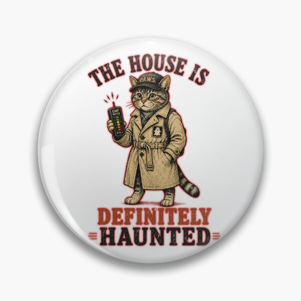 Item preview, The House Is Definitely Haunted – Funny Paranormal Cat Investigator Vintage Retro Design designed and sold by Extravanganzza.