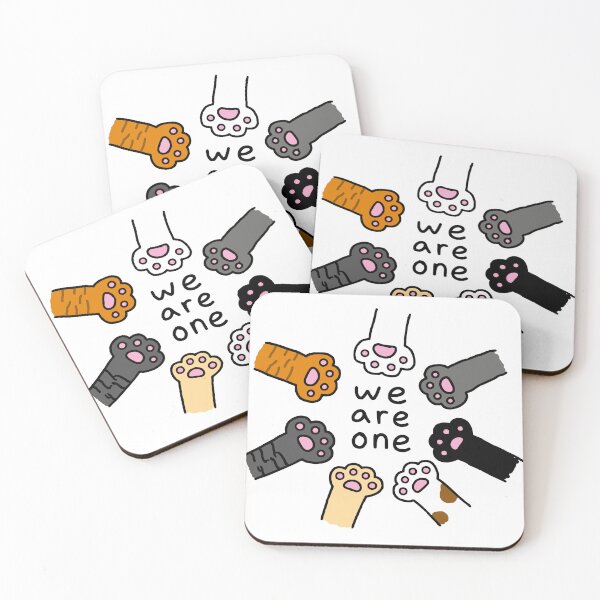 Item preview, Kawaii Cat Paws We Are One designed and sold by Imaginationbeyond.