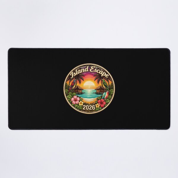 Item preview, Island Escape 2026 Tropical Sunset Sticker — Parrots & Hibiscus designed and sold by FestivityFinds.