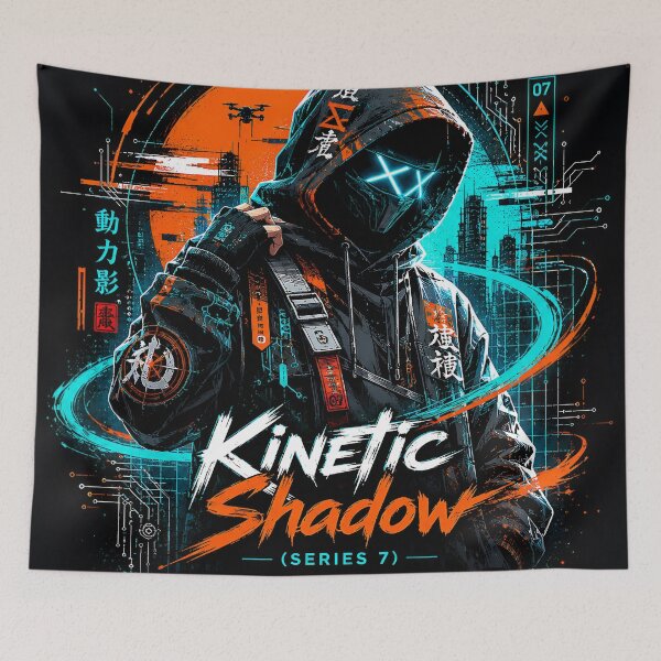 Item preview, Kinetic Shadow (Series 7) - Cyberpunk Streetwear Circuit Graphic Art designed and sold by RiteshCenter.