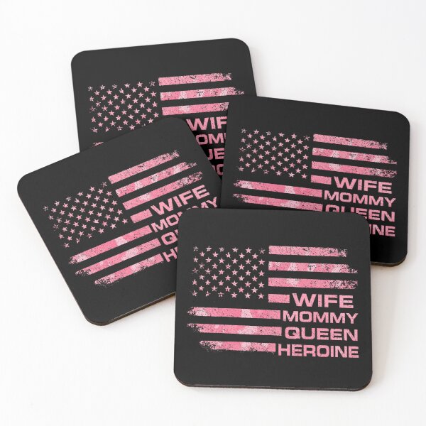 Item preview, Wife Mommy Queen Heroine Pink American Flag Graphic designed and sold by JerdbordinShop.