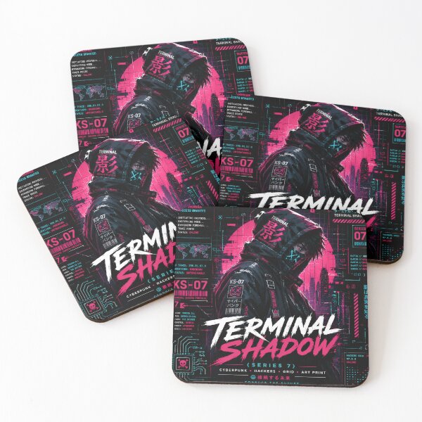 Item preview, Terminal Shadow (Series 7) - Cyberpunk Hackers Grid Art Print designed and sold by RiteshCenter.