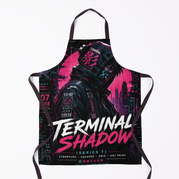 Item preview, Terminal Shadow (Series 7) - Cyberpunk Hackers Grid Art Print designed and sold by RiteshCenter .