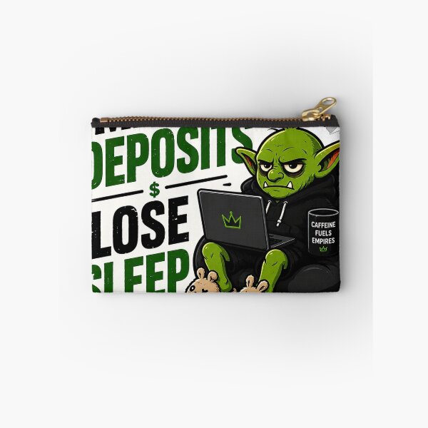 Item preview, Make Deposits Lose Sleep Sticker | Funny Hustle Culture Meme designed and sold by GoblinCapital.