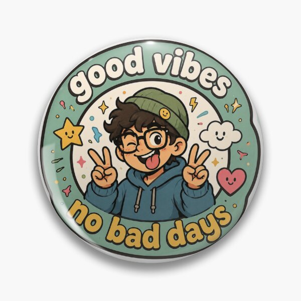 Item preview, Good Vibes Cartoon Boy Sticker, Back to School Gift for Teens designed and sold by Digital_products_0111.