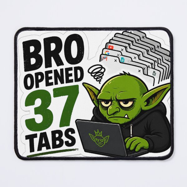 Item preview, Bro Opened 37 Tabs Sticker | Funny Internet Brainrot Meme designed and sold by GoblinCapital.