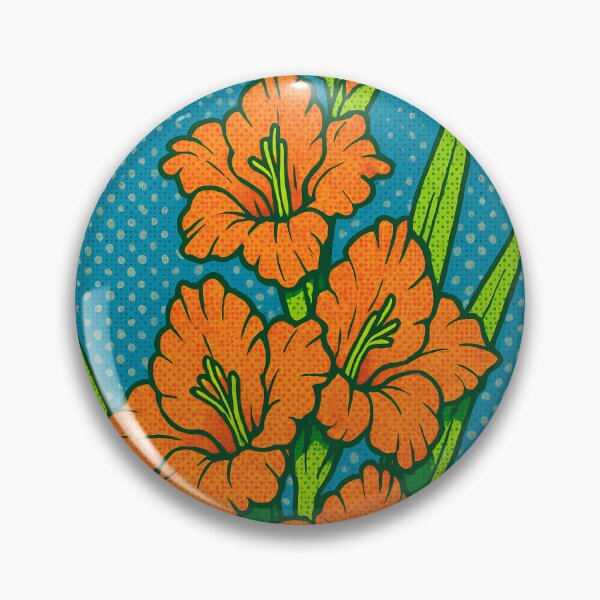 Item preview, Retro Pop Art Poster Illustration of Gladiolus Flowers | Bold Vertical Bloom Floral Print with Elegant Petal Spikes & Vibrant Botanical Aesthetic | Vintage Garden Wall Art Decor designed and sold by PaintedPixels01.