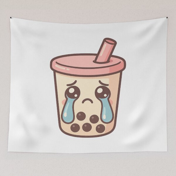 Item preview, Cute Sad Crying Boba Bubble Tea Sticker designed and sold by Tom-Riley.