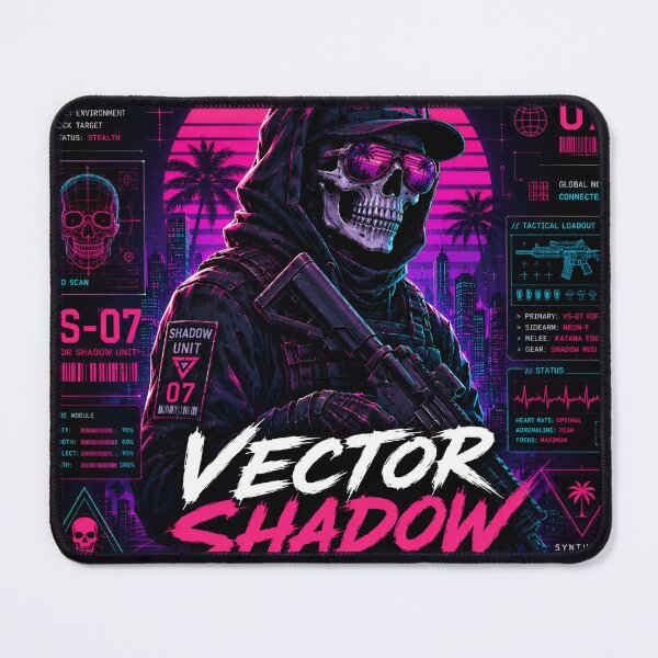 Item preview, Vector Shadow (Series 7) - Neon Synthwave Tactical Skeleton Art designed and sold by RiteshCenter.
