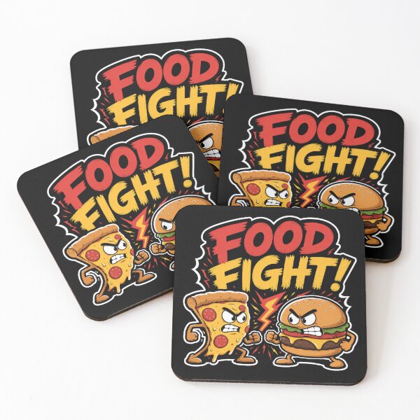 Item preview, Food Fight Pizza vs Burger Funny Cartoon designed and sold by Tomdio.
