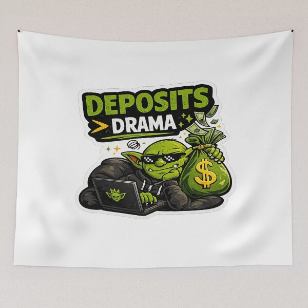Item preview, Deposits > Drama Sticker | Funny Money Mindset Meme designed and sold by GoblinCapital.
