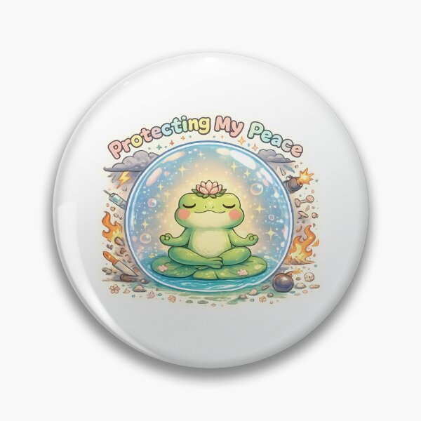 Item preview, Protecting My Peace Frog Meditation Zen Sticker designed and sold by veralchhaya.