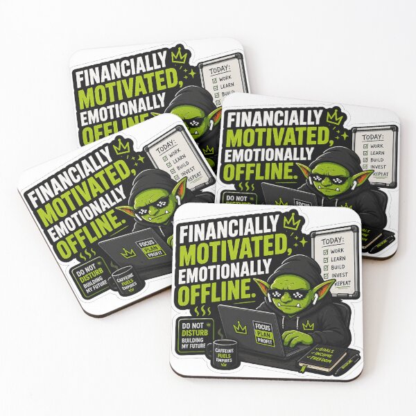 Item preview, Financially Motivated Emotionally Offline Sticker | Funny Money Meme designed and sold by GoblinCapital.