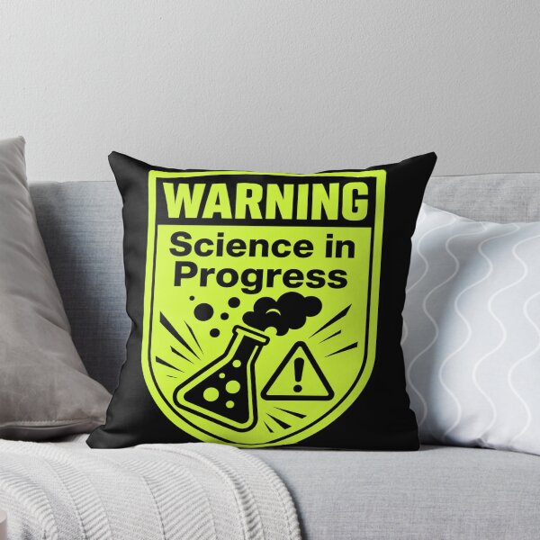 Item preview, Warning Science in Progress Neon Lab Shield designed and sold by Tomdio.
