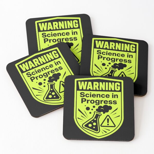 Item preview, Warning Science in Progress Neon Lab Shield designed and sold by Tomdio.