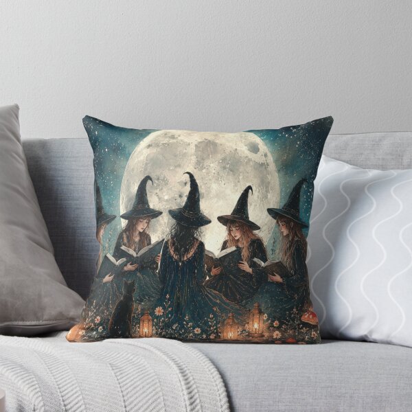 Item preview, Witches Reading Spellbooks Under Full Moon Night designed and sold by AtlantiqArt.