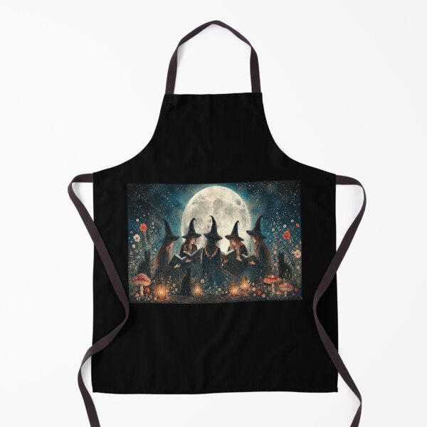 Item preview, Witches Reading Spellbooks Under Full Moon Night designed and sold by AtlantiqArt.