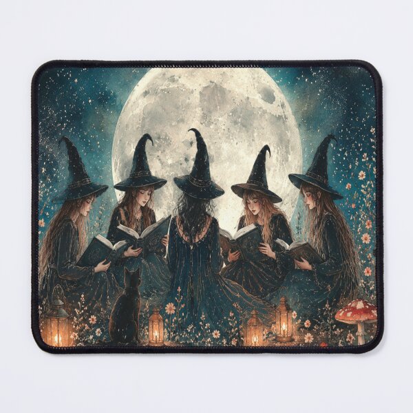 Item preview, Witches Reading Spellbooks Under Full Moon Night designed and sold by AtlantiqArt.