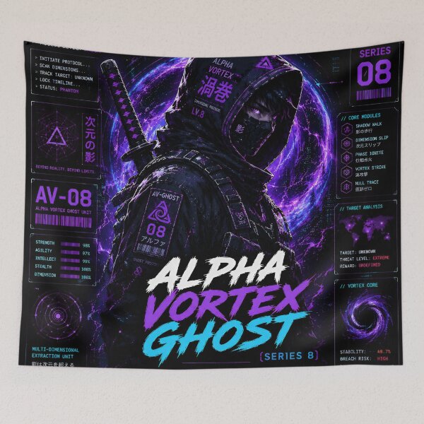 Item preview, Alpha Vortex Ghost (Series 8) - Dimensional Cyber Ninja Graphic Art designed and sold by RiteshCenter.