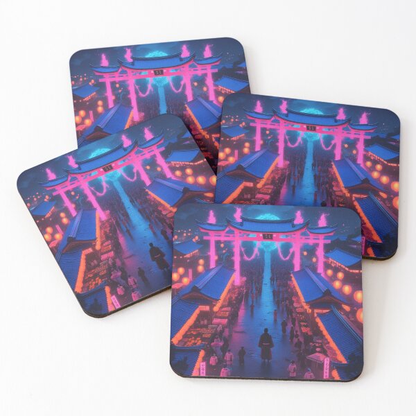 Item preview, Neon Matsuri Night — Cyberpunk Japan Festival Art Print designed and sold by Tokyo Neo Noir Collective .