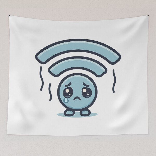Item preview, Cute Sad Crying Weak Wifi Sticker designed and sold by Tom-Riley.