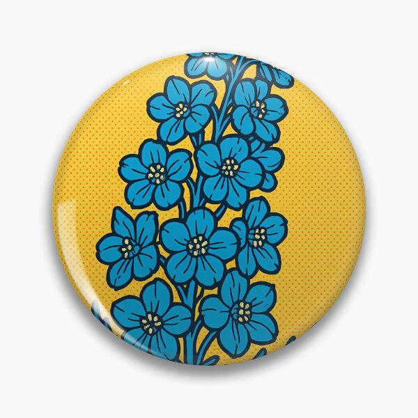 Item preview, Retro Pop Art Poster Illustration of Delphinium Flowers | Bold Tall Spire Bloom Print with Cool Blue Botanical Elegance & Vintage Garden Aesthetic | Floral Wall Art Decor designed and sold by PaintedPixels01.
