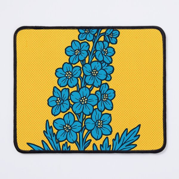 Item preview, Retro Pop Art Poster Illustration of Delphinium Flowers | Bold Tall Spire Bloom Print with Cool Blue Botanical Elegance & Vintage Garden Aesthetic | Floral Wall Art Decor designed and sold by PaintedPixels01.