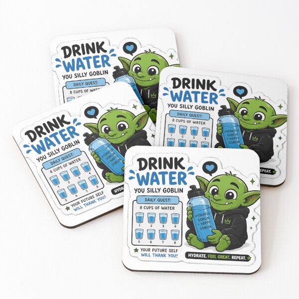 Item preview, Drink Water You Silly Goblin Sticker | Cute Hydration Reminder designed and sold by GoblinCapital.