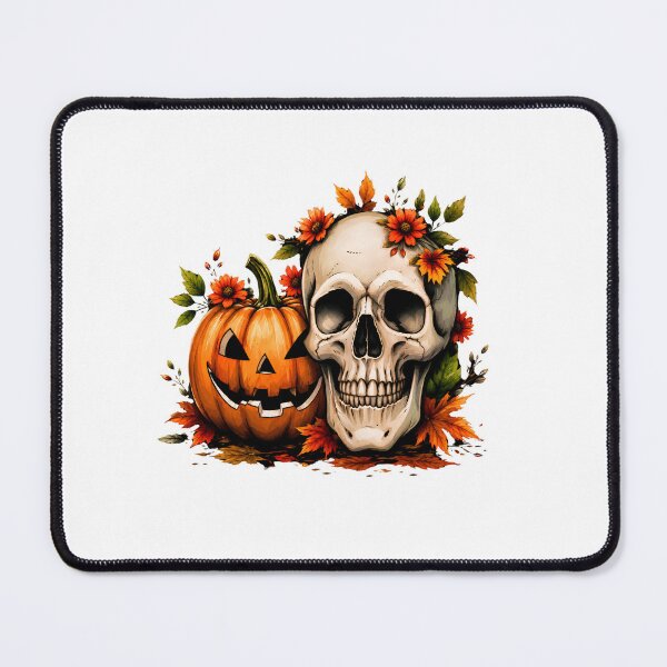 Item preview, Vintage Halloween Skull and Pumpkin Design designed and sold by PersonaCrafts.