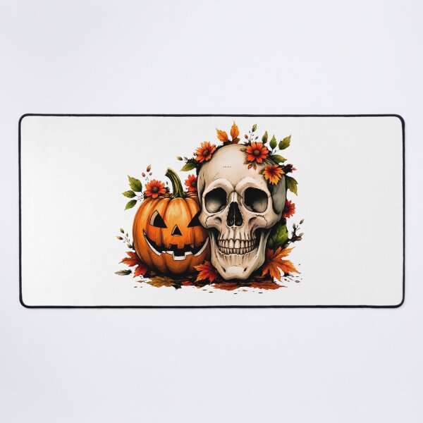 Item preview, Vintage Halloween Skull and Pumpkin Design designed and sold by PersonaCrafts.