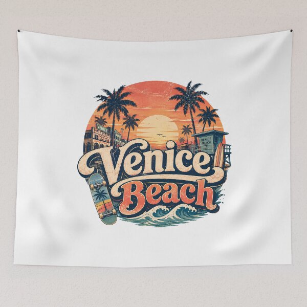 Item preview, Venice Beach California Vintage Retro Sunset Skate Surf designed and sold by Sitred123.