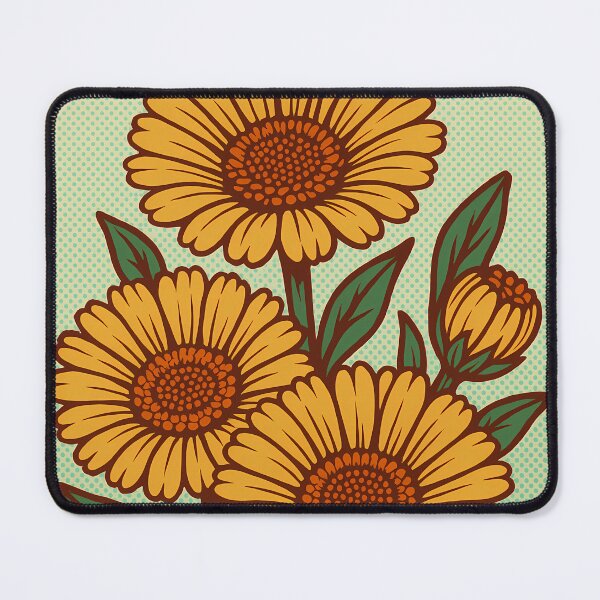 Item preview, Retro Pop Art Poster Illustration of Calendula Flowers | Bold Golden Bloom Floral Print with Warm Sunlit Petals & Vibrant Botanical Aesthetic | Vintage Garden Wall Art Decor designed and sold by PaintedPixels01.