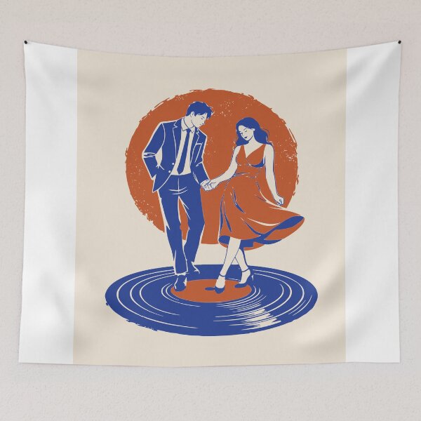 Item preview, Romantic Dancing Couple, Retro Music Print designed and sold by Studio pod Burom.