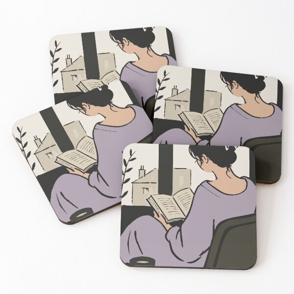 Item preview, Cozy Reading Scene Print, Woman with Book and Coffee designed and sold by Studio pod Burom.