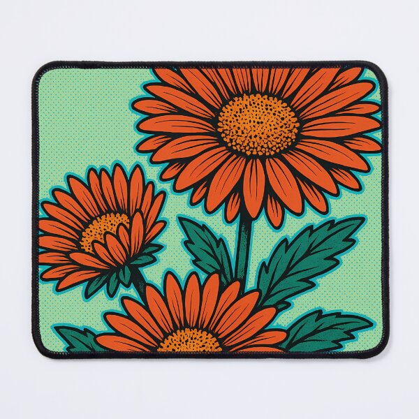 Item preview, Retro Pop Art Poster Illustration of Aster Flowers | Bold Star-Shaped Bloom Print with Vibrant Petal Explosion & Vintage Botanical Aesthetic | Floral Wall Art Decor designed and sold by PaintedPixels01.