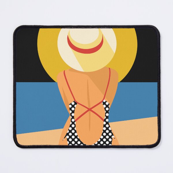 Item preview, Minimalist Beach Woman Art, Retro Summer Coastal designed and sold by Studio pod Burom.