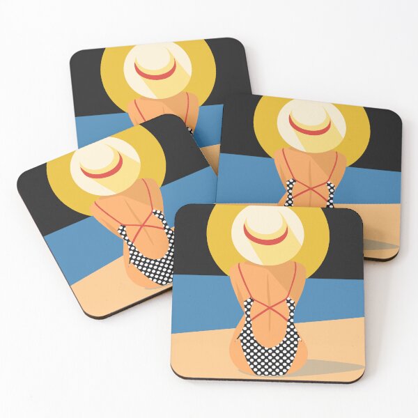 Item preview, Minimalist Beach Woman Art, Retro Summer Coastal designed and sold by Studio pod Burom.