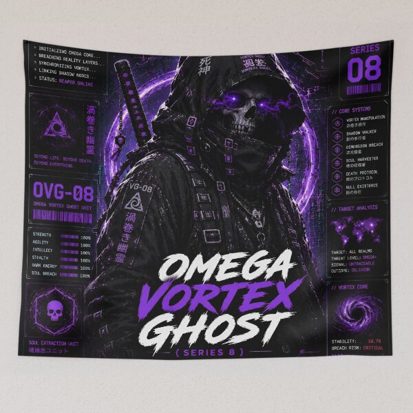 Item preview, Omega Vortex Ghost (Series 8) - Dark Techwear Grim Reaper Skull Design designed and sold by RiteshCenter.