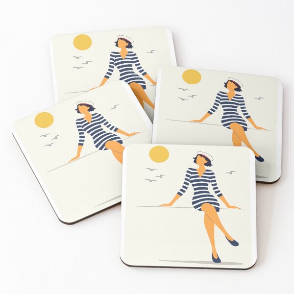 Item preview, Minimalist Coastal Woman Decor, Nautical Seaside Art  designed and sold by Studio pod Burom.