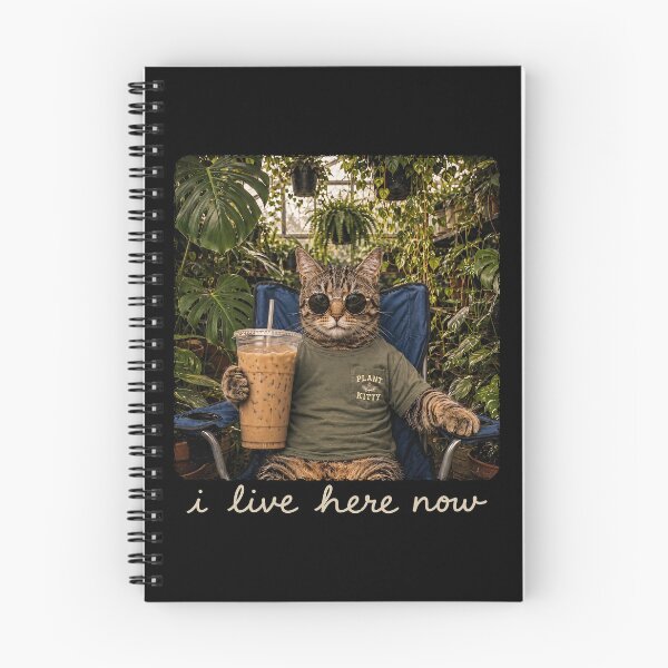 Item preview, I Live Here Now Cat Meme Plant Lover designed and sold by Eh Plus Designs.