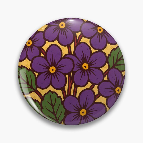 Item preview, Retro Pop Art Poster Illustration of Violet Flowers | Bold Floral Bloom Print with Deep Purple Petals & Soft Botanical Contrast Aesthetic | Vintage Cottage Garden Wall Art Decor designed and sold by PaintedPixels01.
