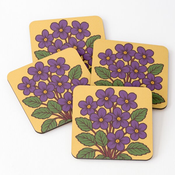 Item preview, Retro Pop Art Poster Illustration of Violet Flowers | Bold Floral Bloom Print with Deep Purple Petals & Soft Botanical Contrast Aesthetic | Vintage Cottage Garden Wall Art Decor designed and sold by PaintedPixels01.