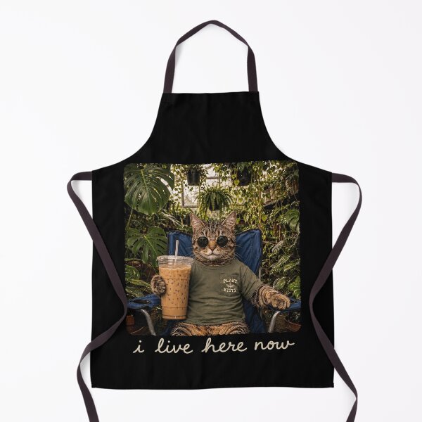 Item preview, I Live Here Now Cat Meme Plant Lover designed and sold by Eh Plus Designs.