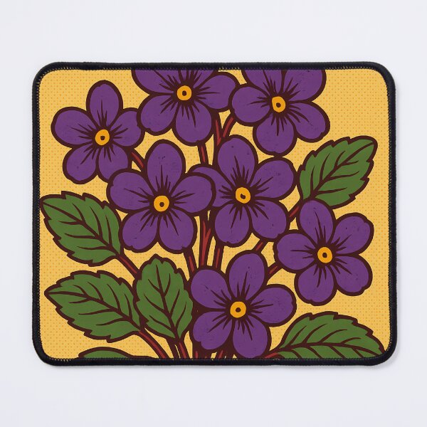 Item preview, Retro Pop Art Poster Illustration of Violet Flowers | Bold Floral Bloom Print with Deep Purple Petals & Soft Botanical Contrast Aesthetic | Vintage Cottage Garden Wall Art Decor designed and sold by PaintedPixels01.