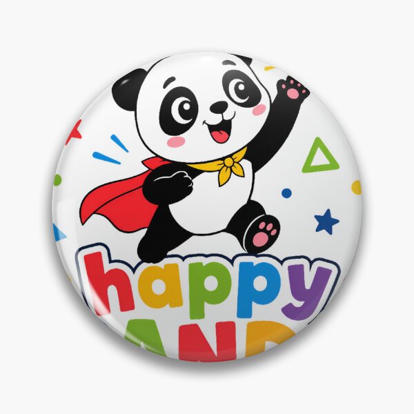 Item preview, Happy Panda Superhero Colorful Retro Typography designed and sold by ArtdesignsA.