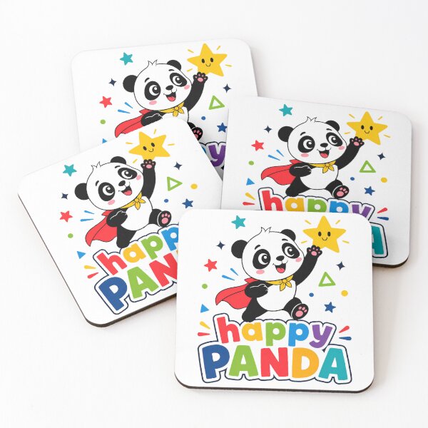 Item preview, Happy Panda Superhero Colorful Retro Typography designed and sold by ArtdesignsA.