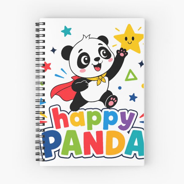 Item preview, Happy Panda Superhero Colorful Retro Typography designed and sold by ArtdesignsA.