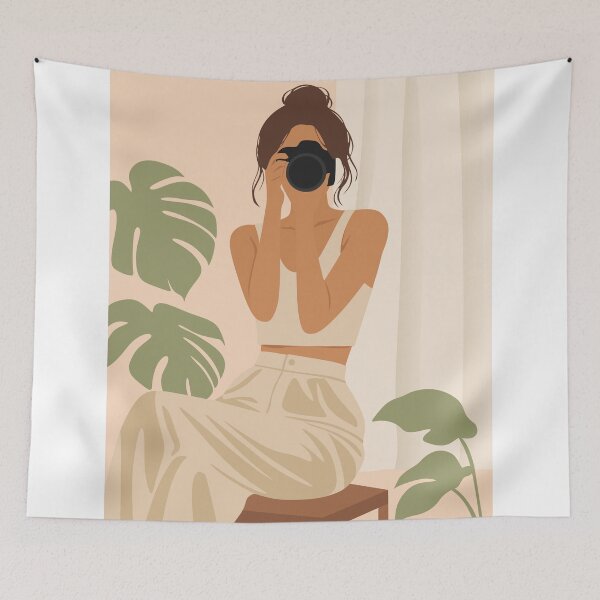 Item preview, Cozy Camera Girl Print, Boho Decor designed and sold by Studio pod Burom.