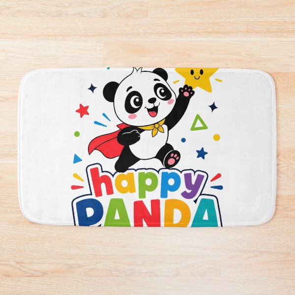 Item preview, Happy Panda Superhero Colorful Retro Typography designed and sold by ArtdesignsA.