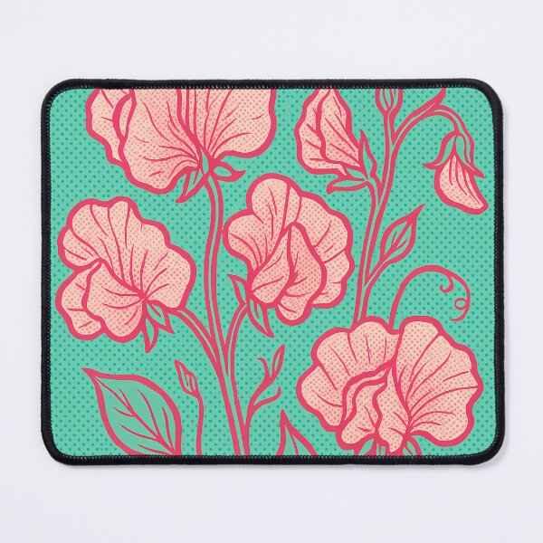 Item preview, Retro Pop Art Poster Illustration of Sweet Pea Flowers | Bold Delicate Floral Vine Print with Soft Pastel Blooms & Romantic Botanical Aesthetic | Vintage Garden Wall Art Decor designed and sold by PaintedPixels01.